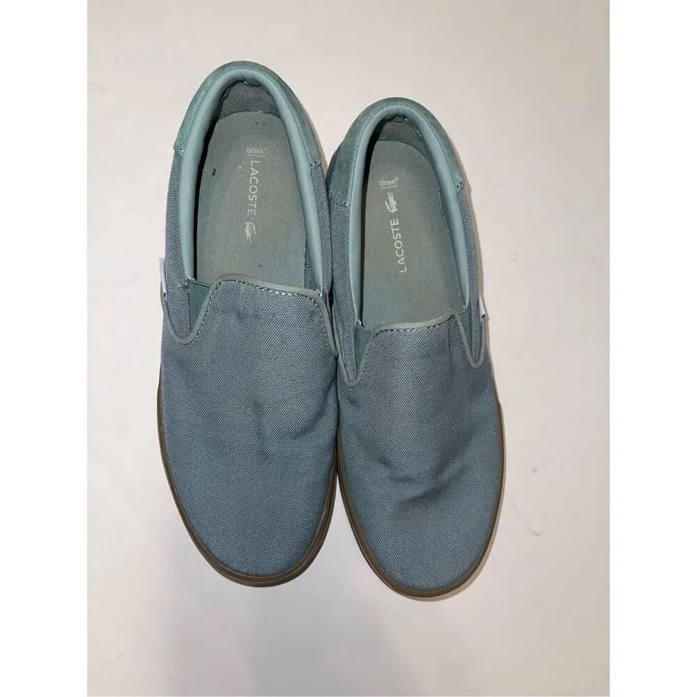 Lacoste Jump Serve Slip On ‎ Men 8 Canvas Sneakers Shoes Ortholite A10